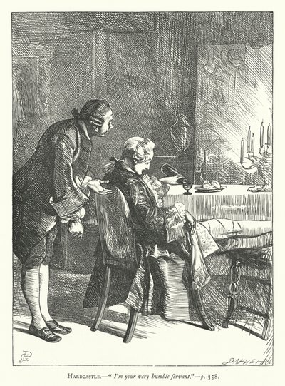 Illustration för She Stoops To Conquer (gravyr) av George John Pinwell
