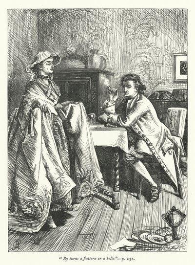 Illustration för The Double Transformation (gravyr) av George John Pinwell