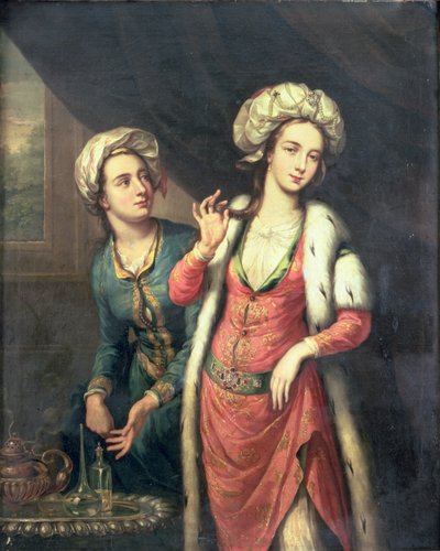 Porträtt av en dam som tros vara Lady Mary Wortley Montagu av George Knapton