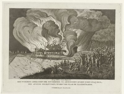 Brand i saltkedjan vid Arnemuiden den 7 juli 1802 av George Kockers