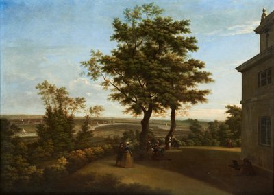 Westcombe House, vy från terrassen, med London i fjärran av George Lambert