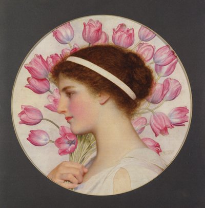 Tulpanfestival, ca 1920 (wc på papper) av George Lawrence Bulleid