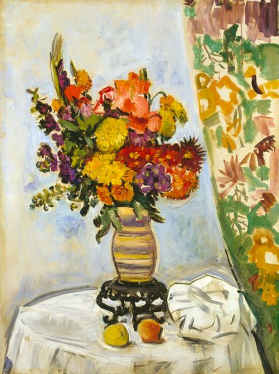 Blommor i en kinesisk vas (olja på duk) av George Leslie Hunter