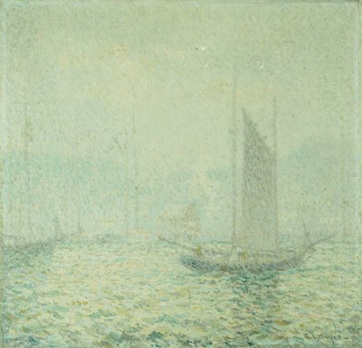 Harbor Mist (olja på duk) av George Loftus Noyes