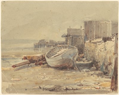 Strandat fartyg, ca 1880 (akvarell) av George Loring Brown