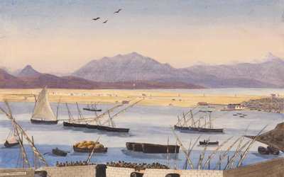 En del av Gibraltarbukten, de spanska linjerna av George Lothian Hall