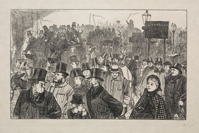 The Living Stream på London Bridge - On the Bridge av George Louis Palmella Busson Du Maurier