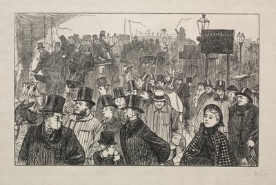 The Living Stream at London Bridge - On the Bridge, 1863. av George Louis Palmella Busson Du Maurier