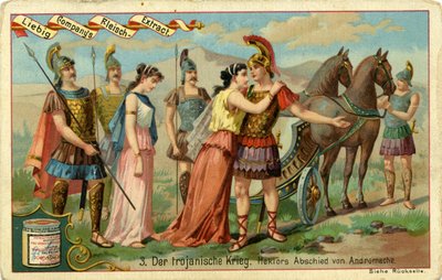 The Trojan Wars: Hectors farväl till Andromache av Bartolome Esteban and studio Murillo