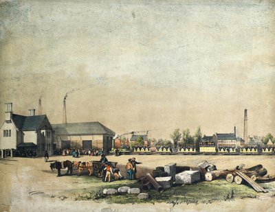 Motorn "Paisley" och tåget anländer till depån för Paisley och Renfrew Railway av George Martin