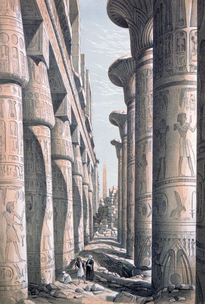 Stora templet, Karnak, Egypten, 1800-talet av George Moore