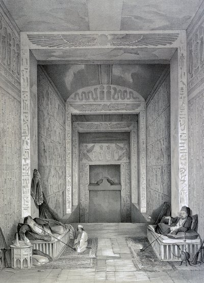 Interiör av ett tempel, Egypten, 1800-talet av George Moore