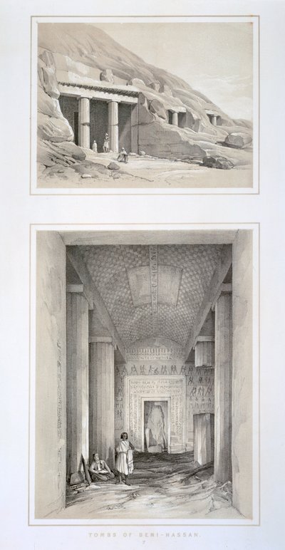 Beni-Hassans gravar, Egypten, 1800-talet av George Moore