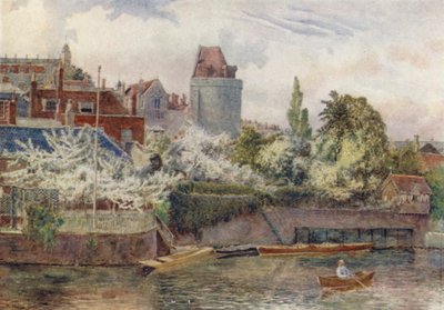 Riverside Gardens (färglitografi) av George Moore Henton
