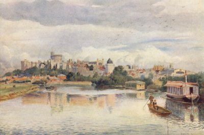 Windsor från floden (färglitografi) av George Moore Henton