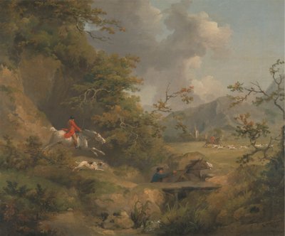 Rävjakt i kuperat land av George Morland