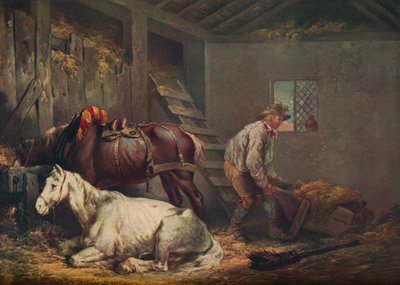 Hästar i ett stall, 1791 av George Morland