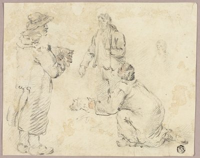 Tre män med hundar av George Morland