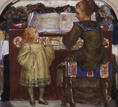 Ett musikaliskt mellanspel (akvarell) av George Murray