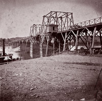 Bro över Tennessee River vid Chattanooga, ca. 1864. av George N. Barnard