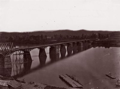 Bro över Tennessee River vid Chattanooga, ca. 1864. av George N. Barnard