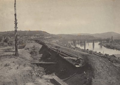Försvar av Etawah-bron, 1860-talet. av George N. Barnard