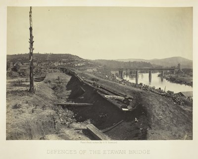 Försvar av Etawah-bron, 1866. av George N. Barnard