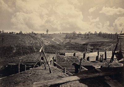 Rebellerna arbetar framför Atlanta, Ga. Nr 5 av George N. Barnard
