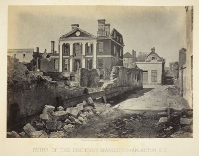 Ruinerna av Pinckney-herrgården, Charleston, S.C. av George N. Barnard