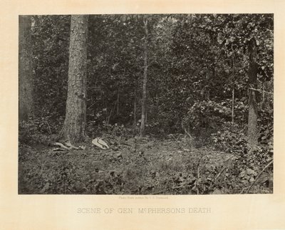 Scen för General McPhersons död, Georgia, från fotografiska vyer av Shermans kampanj av George N. Barnard