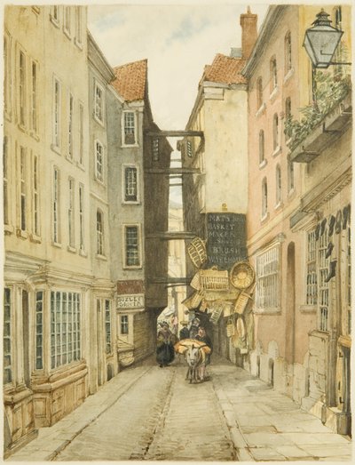 Mary-le-Port Street (penna och akvarell på papper) av George Orleans Delamotte