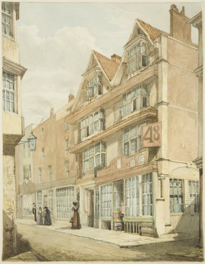 South Side, Wine Street (penna och akvarell på papper) av George Orleans Delamotte