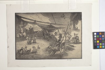 Matcha och väga fåglarna (etsning, mjukslipad etsning och akvatint på krämvävt papper) av George Overbury