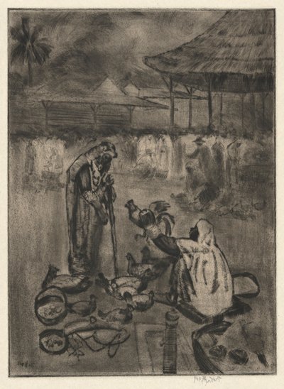 Kycklingförsäljare, Tindad av George Overbury Hart