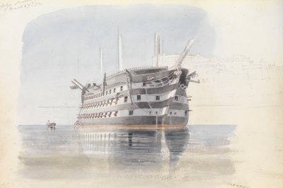 Trafalgar" under Upper Barracca, Malta, 27 mars 1852 av George Pechell Mends