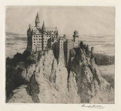 Slottet Neuschwanstein, sent 1800-tal-tidigt 1900-tal. av George Percival Gaskell