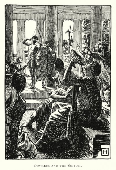 Odyssey: Odysseus and the Suitors (gravyr) av George Percy Jacomb Hood