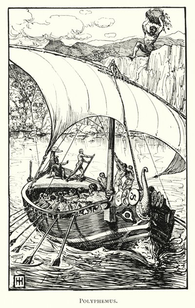 Odyssey: Polyphemus (gravyr) av George Percy Jacomb-Hood