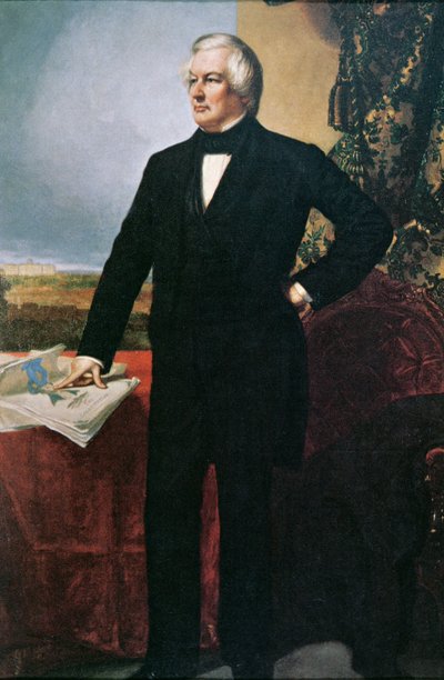 Millard Fillmore (1800-74) (lito i färg) av George Peter Alexander (after) Healy