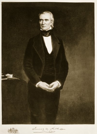 James K. Polk (1795-1849), 11:e president i Amerikas förenta stater, pub. 1901 (fotogravyr) av George Peter Alexander Healy