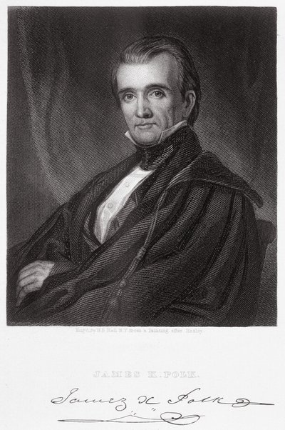 James Knox Polk, graverad av Henry Bryan Hall (1808-84) av George Peter Alexander Healy