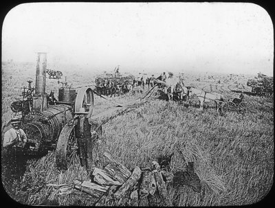 Skördescen på de nordamerikanska prärierna, sent 1800- eller tidigt 1900-tal av George Philip and Son Ltd