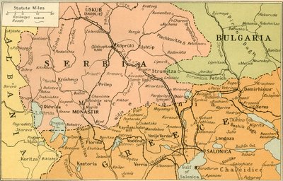 Karta över Salonica Front, 1919. av George Philip and Son Ltd