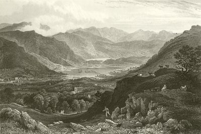 Rydal Water och Grassmere, från Rydal Park, Westmorland av George Pickering