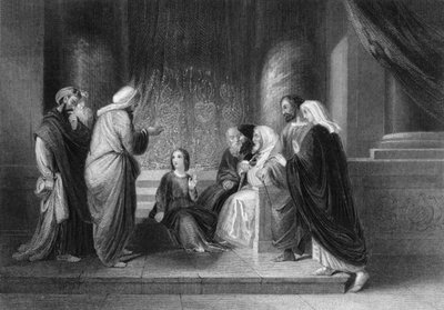 De hittade honom i templet, sittande mitt bland läkarna, ca 1840. av George Presbury