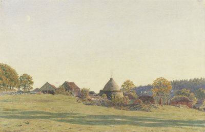 Brickfield på Pitland Street, Surrey (svart bly, wc & kroppsfärg på papper) av George Price Boyce
