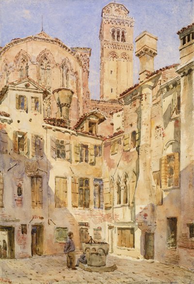 Frarikyrkan, Venedig, från Campiello San Rocco, 1854 av George Price Boyce