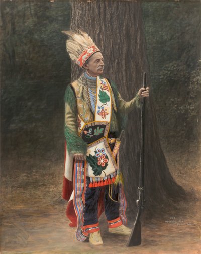 White Man in Chippewa Costume, sent 1800-tidigt 1900-tal. av George Prince