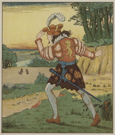 Illustration till rumpelstiltskinn av bröderna Grimm av George R. Halkett