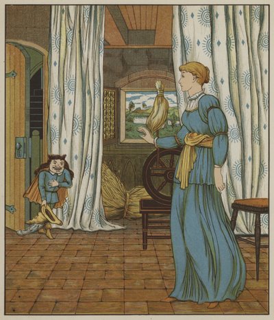 Illustration till rumpelstiltskinn av bröderna Grimm av George R. Halkett